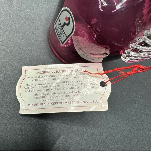 Pilgrims Cranberry Glass Pitcher - Picture 3 of 4